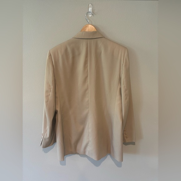 VINTAGE 90s Jacqueline Ferrar‎ Oversized Neutral Tan Women’s Blazer Misses Sz 16 - Picture 9 of 9